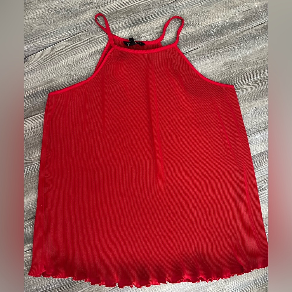 Banana Republic Women’s Accordion Sleeveless Blouse Red XL